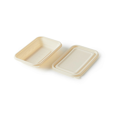 Контейнер с крышкой из кукурузного крахмала,  500 мл (Белый)