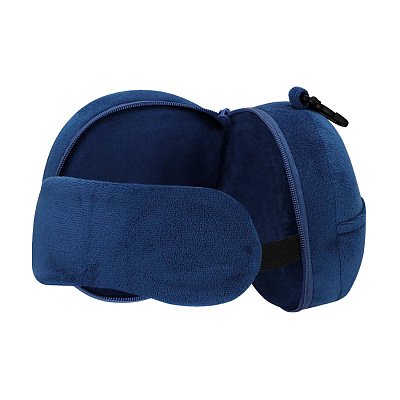 Подушка-маска для путешествий Mask, тёмно-синяя (Тёмно-синий)