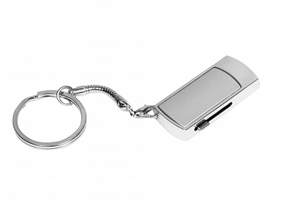 USB 2.0- флешка на 16 Гб с выдвижным механизмом и мини чипом (Серебристый)