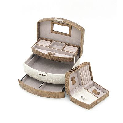 Шкатулка для украшений Jardin D'Ete, цвет бежево-золотой, 22 х 16 х 12,8 см (Бежевый)