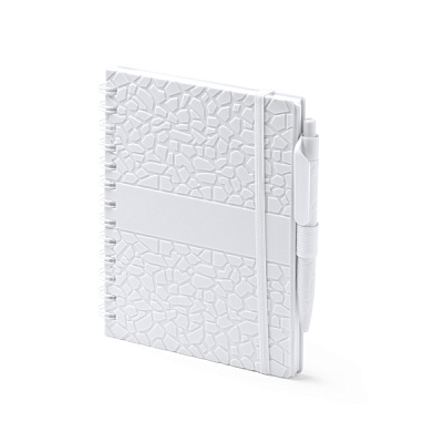 Блокнот А5 DURAN в твёрдом переплёте с ручкой  (Белый)