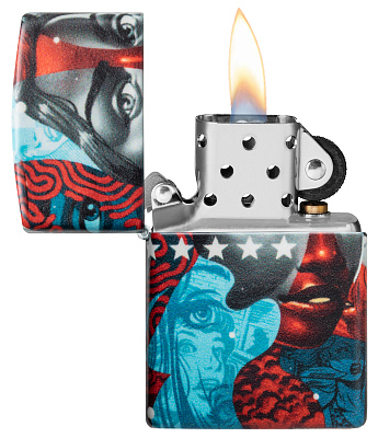 Зажигалка Zippo Tristan Eaton с покрытием White Matte, латунь/сталь, разноцветная, 38x13x57 мм