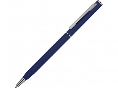Ручка металлическая шариковая Атриум софт-тач (Синий/серебристый)