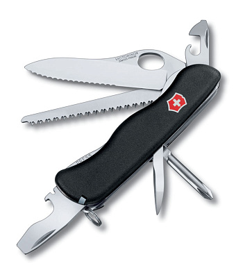 Нож перочинный VICTORINOX Trailmaster One Hand 111 мм 12 функций с фиксатором лезвия чёрный