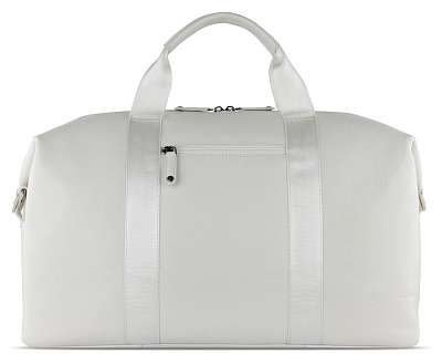 Сумка дорожная BUGATTI Elsa, белая, воловья кожа/полиэстер, 47х22х24/30 см