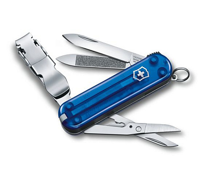 Нож-брелок VICTORINOX NailClip 580, 65 мм, 8 функций, полупрозрачный синий (Синий)