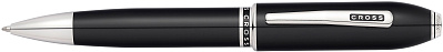 Шариковая ручка Cross Peerless 125. Цвет - черный/платина (Черный)