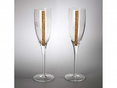 Набор бокалов для шампанского (Прозрачный/золотистый)