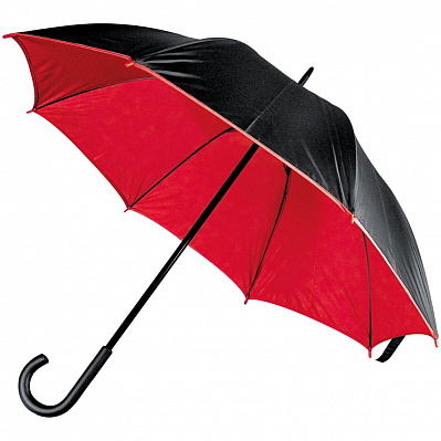 Зонт-трость Downtown, черный с красным (Красный)
