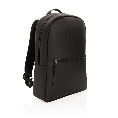 Рюкзак для ноутбука Swiss Peak Deluxe из экокожи (без ПВХ) (Черный;)