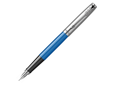 Ручка перьевая Parker Jotter Originals Blue Chrom CT F blue (Серебристый, черный, синий)