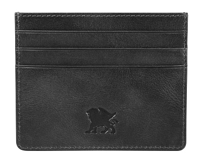 Портмоне для кредитных карт Mano "Don Luca", натуральная кожа в черном цвете, 10,3 х 8,3 см