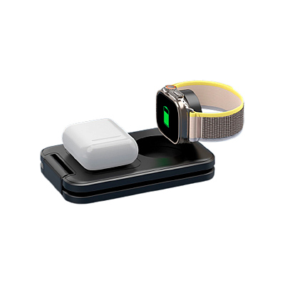 Складная беспроводная (15W) зарядная станция "Slap" с MagSafe, черный