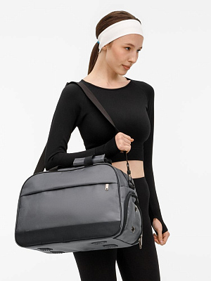 Спортивная сумка Atlantes, светло-серая с черным