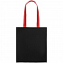 Холщовая сумка BrighTone, черная с красными ручками - Фото 3