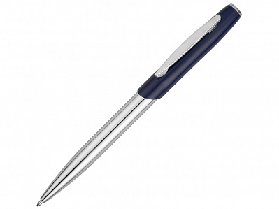 Ручка металлическая шариковая Geneva (Серебристый/темно-синий)