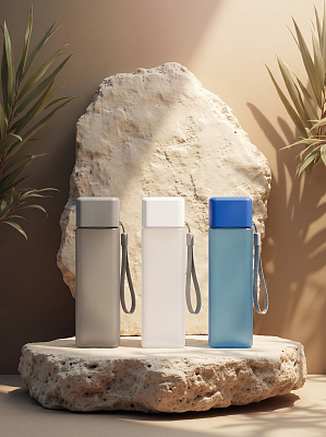 Бутылка для воды "Форма" 440 мл, серый