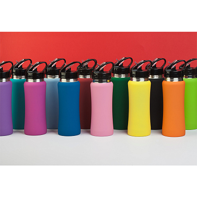 Бутылка для воды "Индиана" 600 мл, покрытие soft touch, бирюзовый