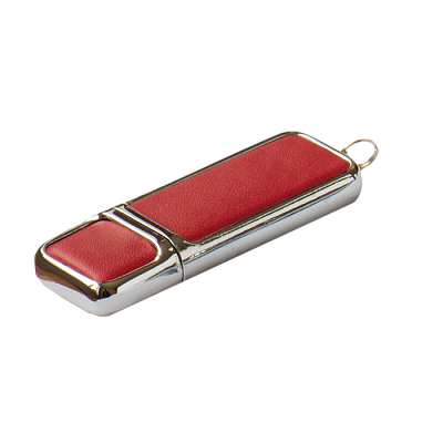 Кожа 01 Брусок кожаный, красный, 4Гб, переходник мини-универсальный