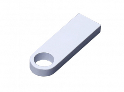 USB 2.0-флешка на 8 Гб с мини чипом и круглым отверстием (Белый)