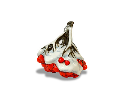 Елочная игрушка Сказочная рябинушка (Белый/красный)