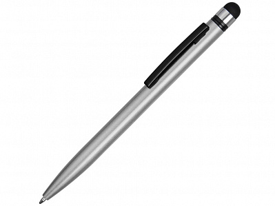 Ручка-стилус металлическая шариковая Poke (Серебристый/черный)
