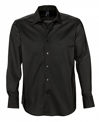 Рубашка мужская с длинным рукавом Brighton, черная (Черный)