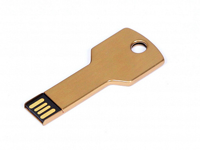 USB 2.0- флешка на 16 Гб в виде ключа (Золотистый)