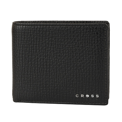 Кошелёк Cross RTC Black, кожа наппа, тисненая, чёрный, 11 х 9 х 1,5 см