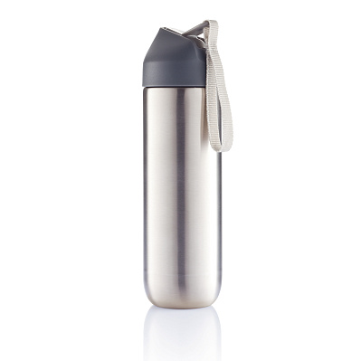 Металлическая бутылка для воды Neva, 500 мм (Серый; темно-серый)