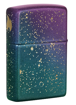 Зажигалка ZIPPO Starry Sky с покрытием Iridescent, латунь/сталь, фиолетовая, матовая, 38x13x57 мм