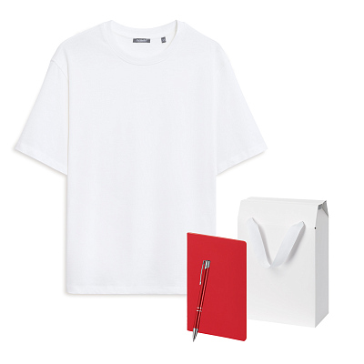 Набор с одеждой RUST (футболка, блокнот, ручка), белый/красный, XS/S (Белый, красный)