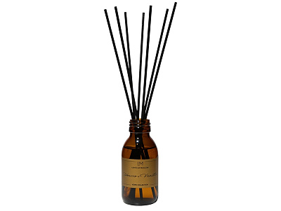 Ароматический диффузор с палочками, табак и ваниль, 100 мл (Янтарный)
