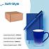 Набор подарочный SOFT-STYLE: бизнес-блокнот, ручка, кружка, коробка, стружка, синий - Фото 1