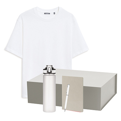Набор с одеждой RUST NEO (футболка, бутылка, ежедневник, ручка), белый, XS/S (Белый, серый)