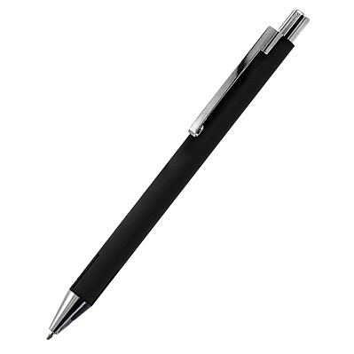 Ручка металлическая Elegant Soft софт-тач, черная (Черный)