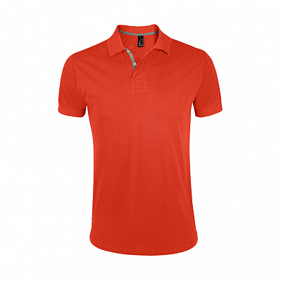 Рубашка поло мужская PORTLAND MEN 200 (Оранжевый, серый)