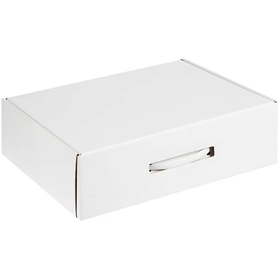 Коробка самосборная Light Case, крафт, с белой ручкой (Белый)