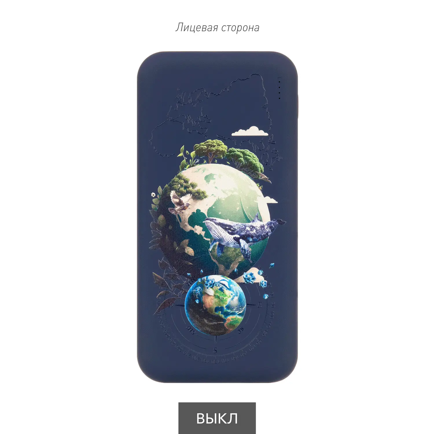 Внешний аккумулятор с подсветкой Люче (Luce) 10000 mAh, синий - Фото 8
