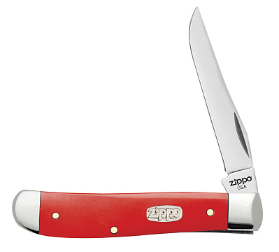 Нож перочинный ZIPPO Red Synthetic Mini Trapper 89 мм красный + ЗАЖИГАЛКА ZIPPO 207