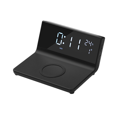 Зарядная станция с часами 15W Zenith (Черный)