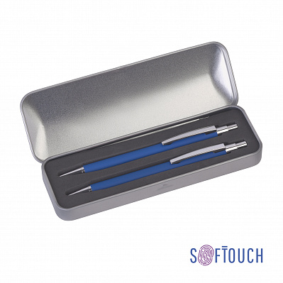 Набор "Ray" (ручка+карандаш), покрытие soft touch  (Синий)
