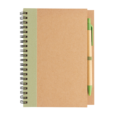 Блокнот на спирали Kraft с ручкой