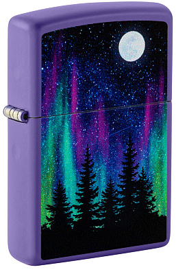 Зажигалка ZIPPO Night In The Forest с покрытием Purple Matte, латунь/сталь, фиолетовая, 38x13x57 мм (Фиолетовый)