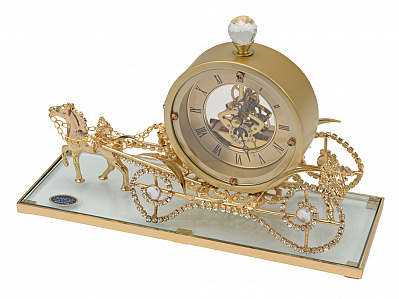 Интерьерные часы Карета (Прозрачный/золотистый)