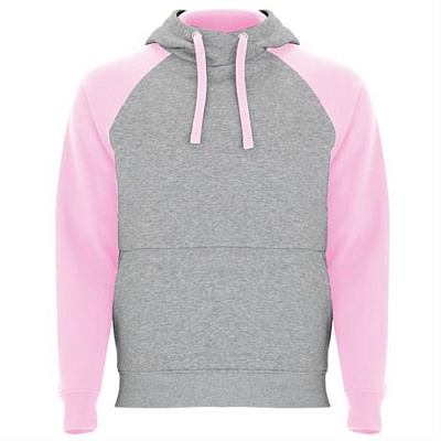 Двухцветное Толстовка BADET унисекс, ПЁСТРЫЙ СЕРЫЙ/СВЕТЛО-РОЗОВЫЙ S (Пёстрый серый/Светло-Розовый)
