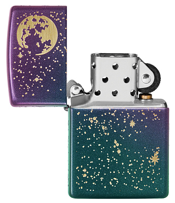 Зажигалка ZIPPO Starry Sky с покрытием Iridescent, латунь/сталь, фиолетовая, матовая, 38x13x57 мм