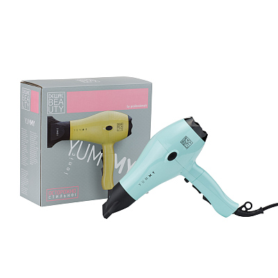 Фен DEWAL BEAUTY YumMy Aqua, зелёный, 2000 Вт, ионизация, 1 насадка
