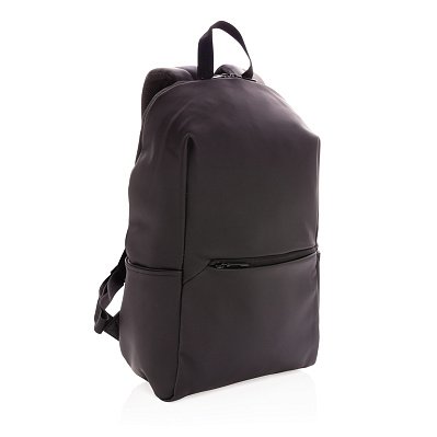 Рюкзак для ноутбука из гладкого полиуретана, 15.6" (Черный;)