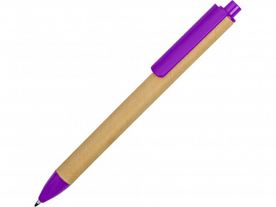 Ручка картонная шариковая Эко 2.0 (Бежевый/фиолетовый)